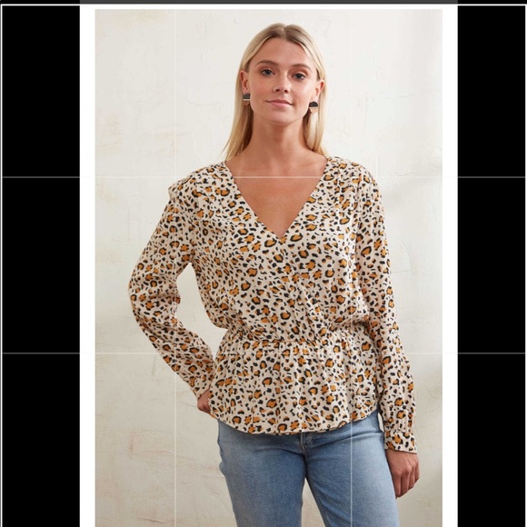 Velvet Heart Tops - Velvet Heart Claremont Leopard Peplum Blouse